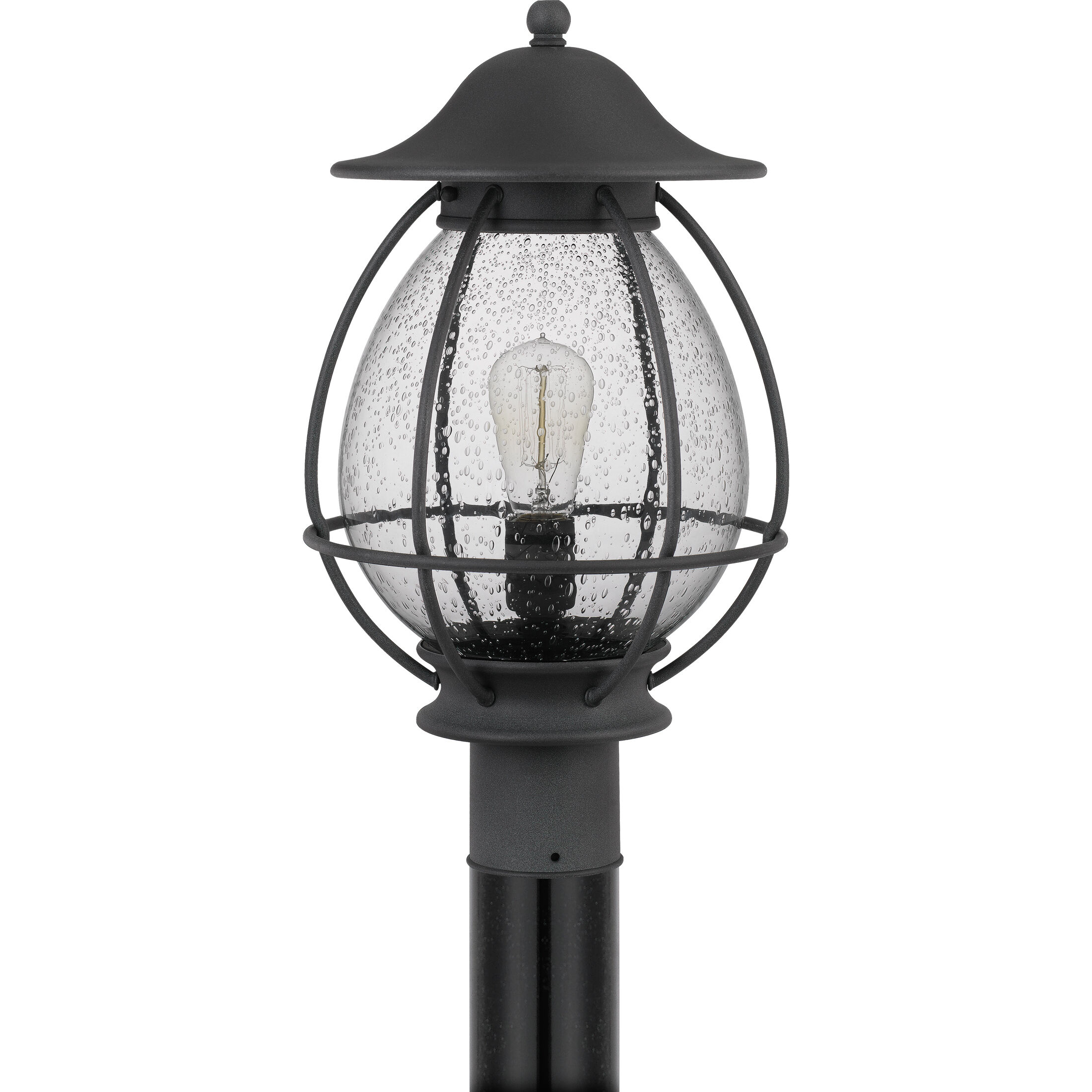 Boston 1 Light 18.75 inch Mottled Black Outdoor Post Lantern