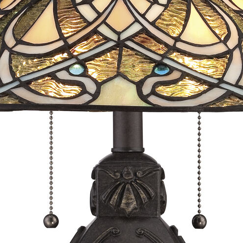Tiffany 20 inch 75 watt Imperial Bronze Table Lamp Portable Light