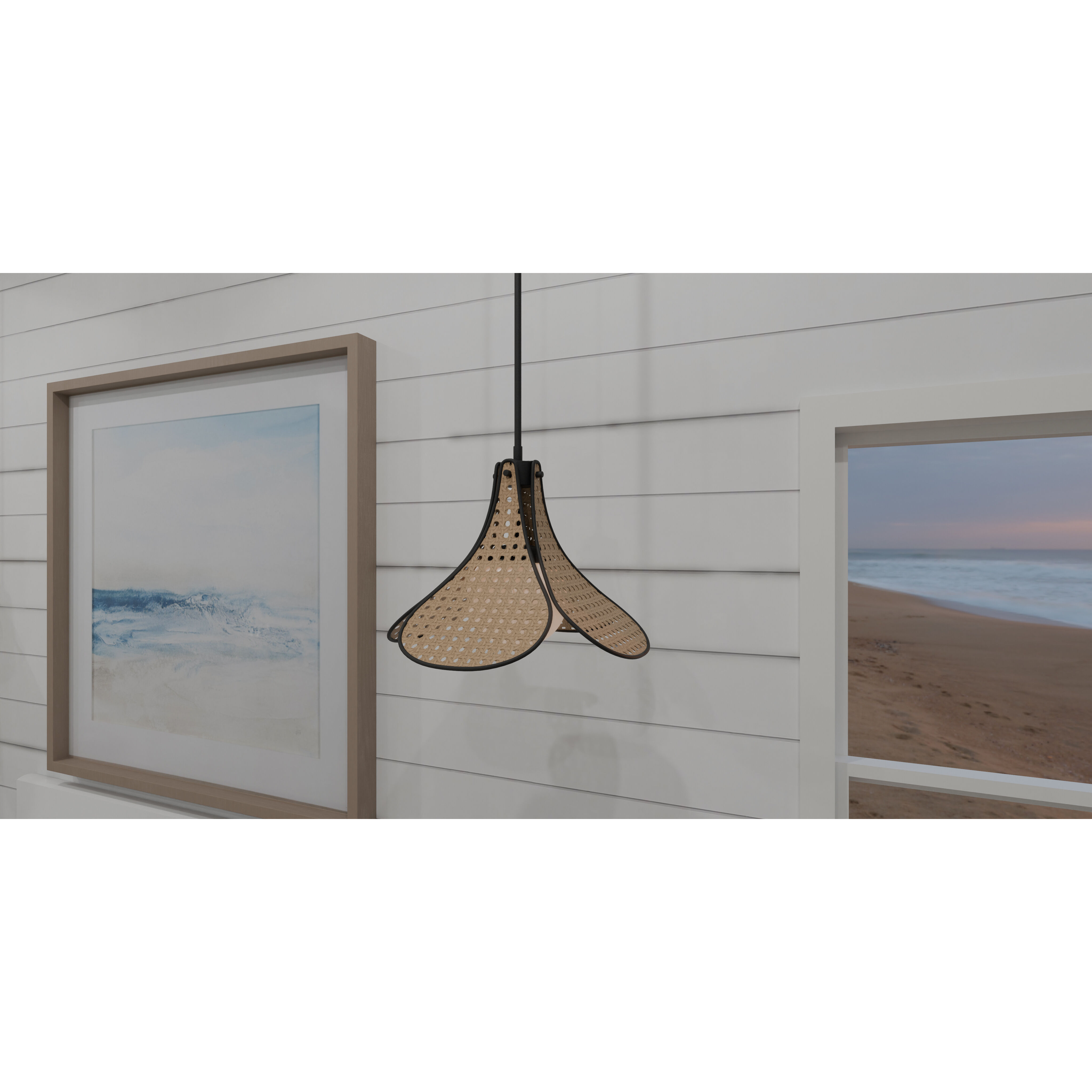 Delilah 1 Light 18 inch Matte Black Pendant Ceiling Light, Large