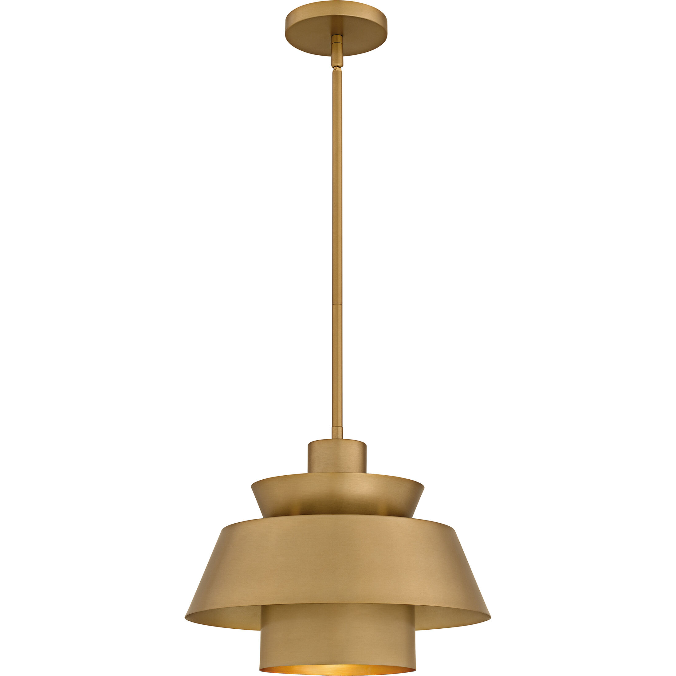 Lumi 1 Light 14 inch Brushed Weathered Brass Pendant Ceiling Light