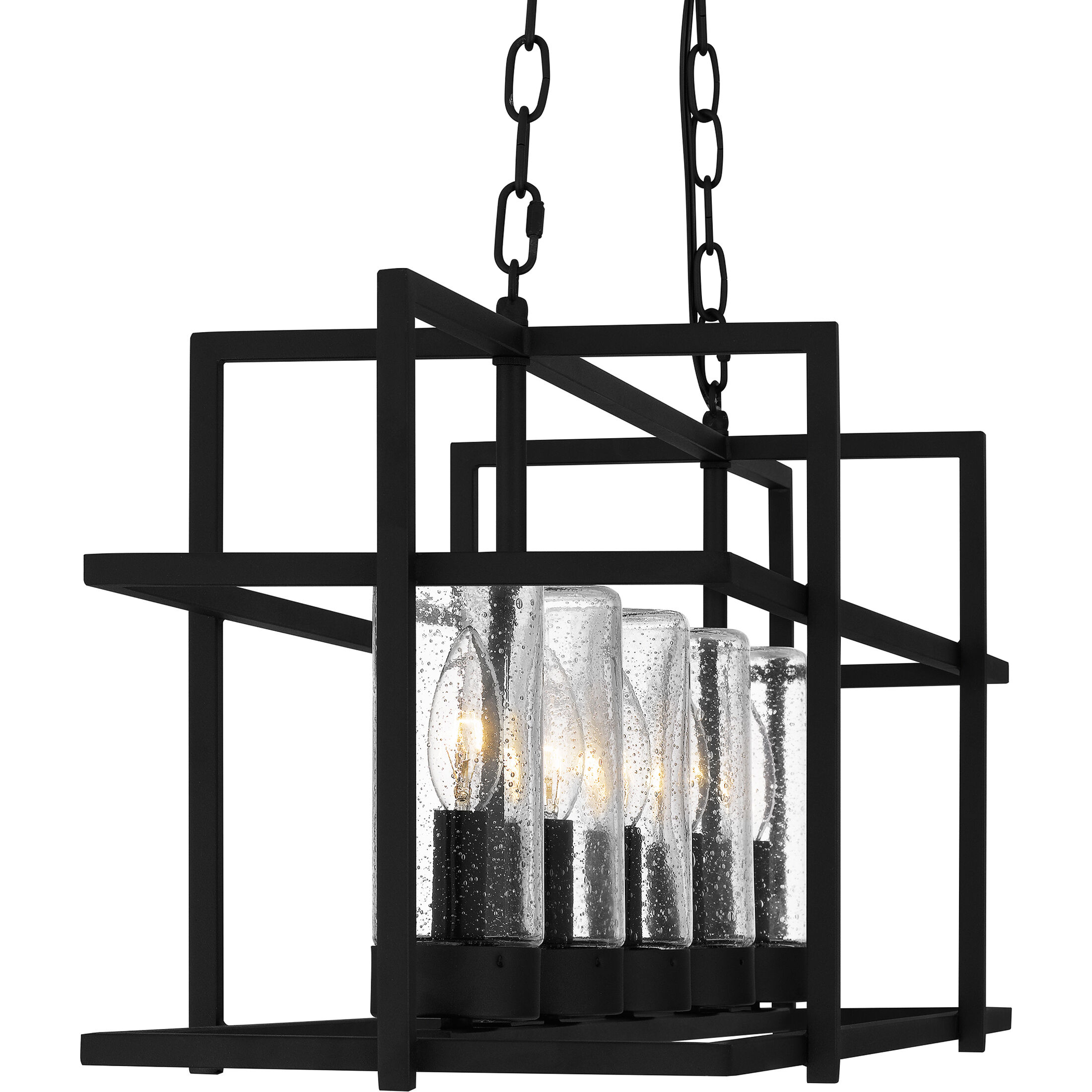 Damien 5 Light 37 inch Earth Black Outdoor Chandelier, Medium
