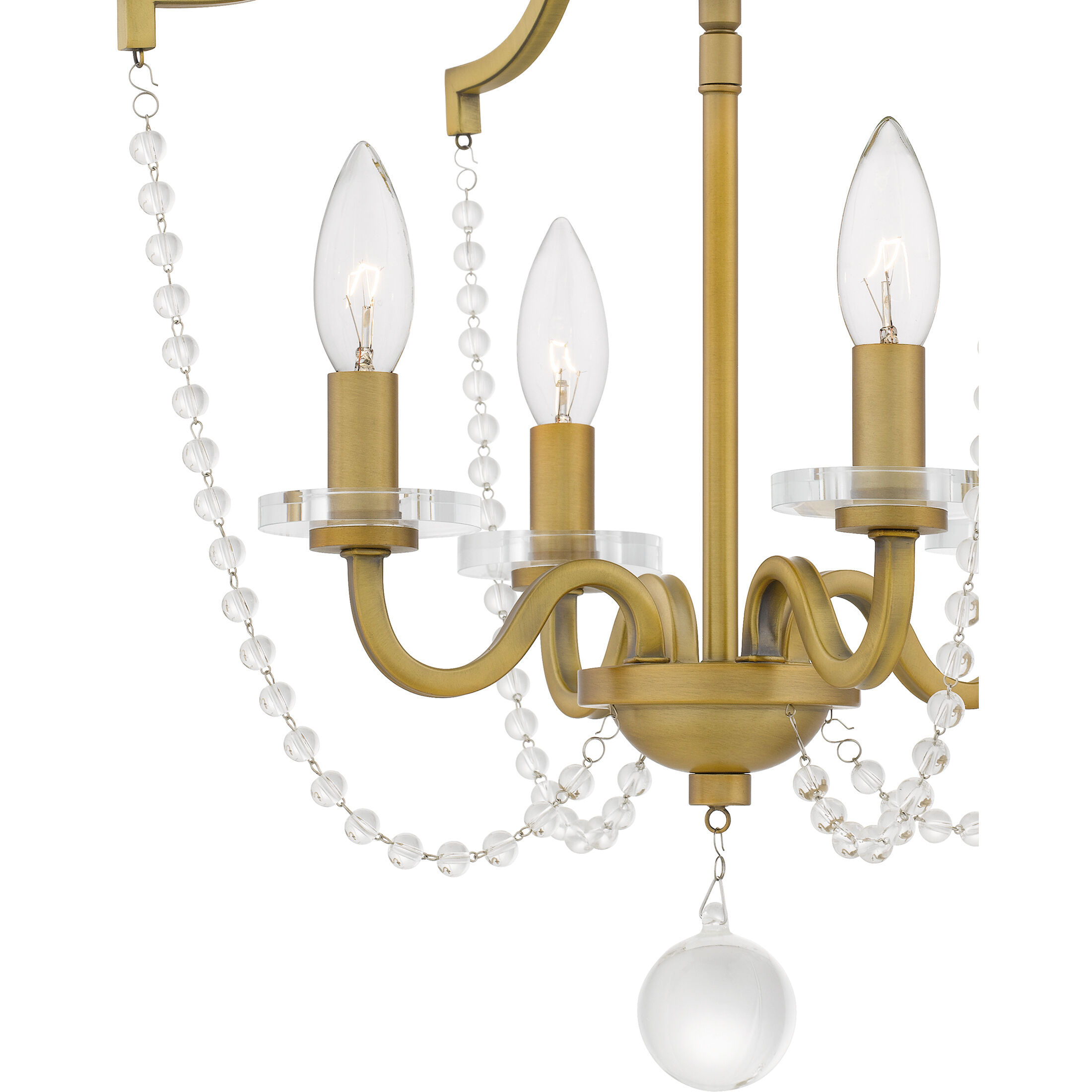 Sunday 4 Light 16 inch Aged Brass Semi-Flush Mount Ceiling Light