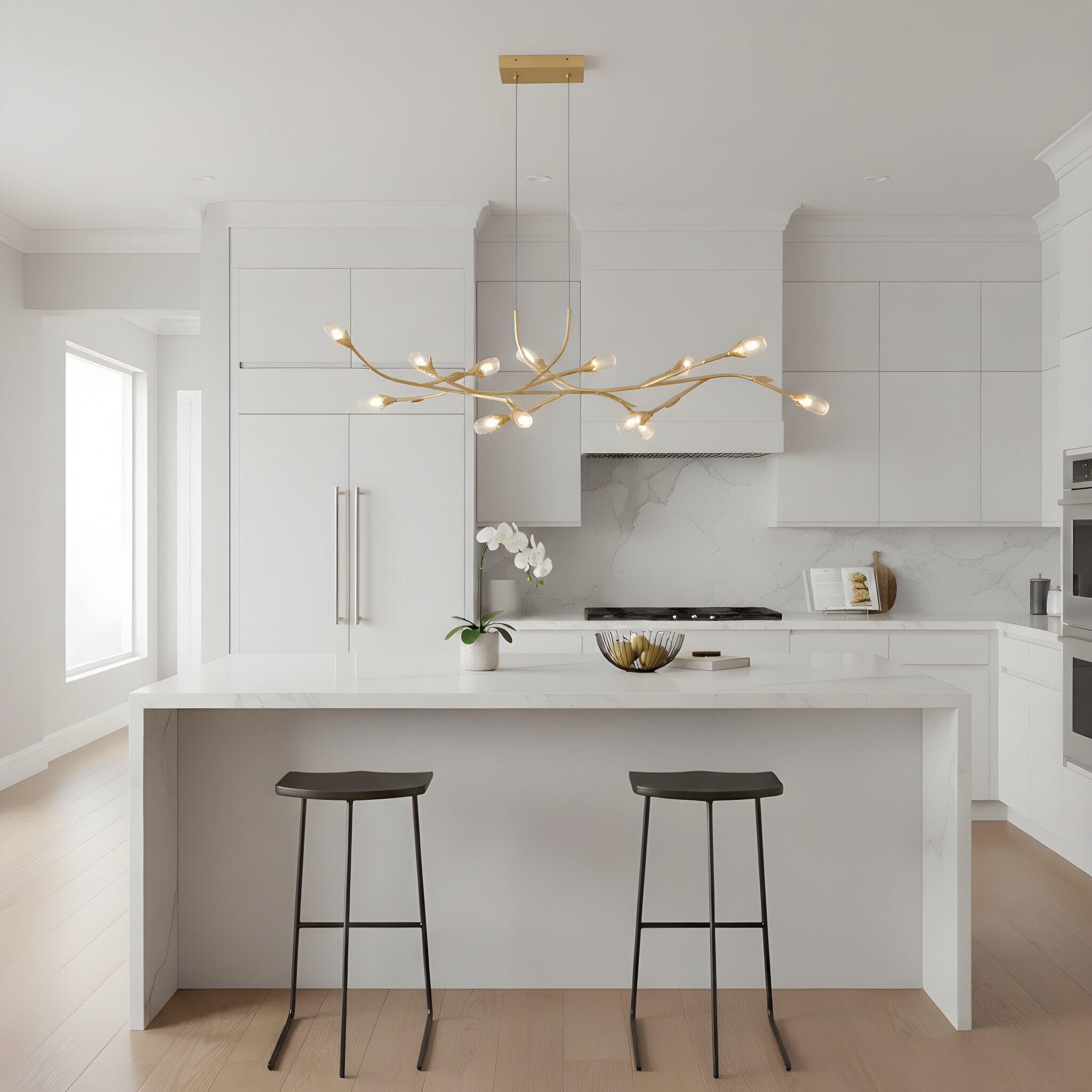 Cora LED 50 inch Gold Leaf Island Light Ceiling Light