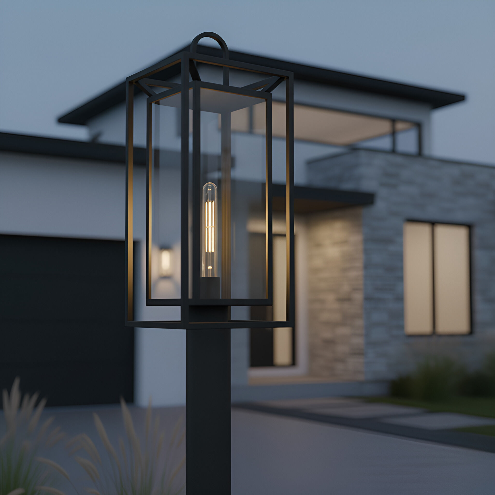 Jayce 1 Light 24.5 inch Matte Black Outdoor Post Lantern