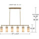 Gianna 6 Light 41 inch Bronze Gold Island Light Ceiling Light