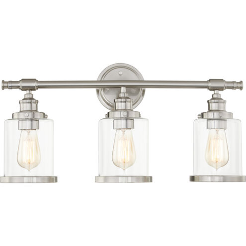 Dixie 3 Light 24 inch Brushed Nickel Bath Light Wall Light
