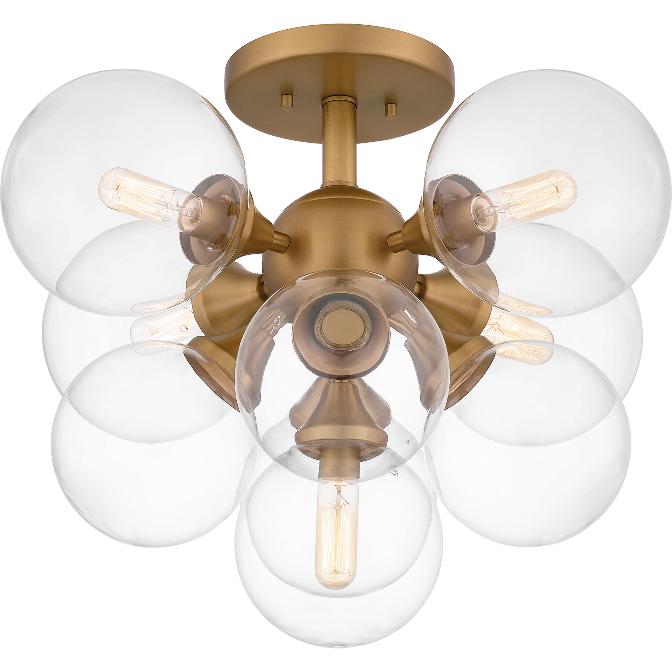 Glinda 5 Light 20 inch Brushed Weathered Brass Semi-Flush Mount Ceiling Light