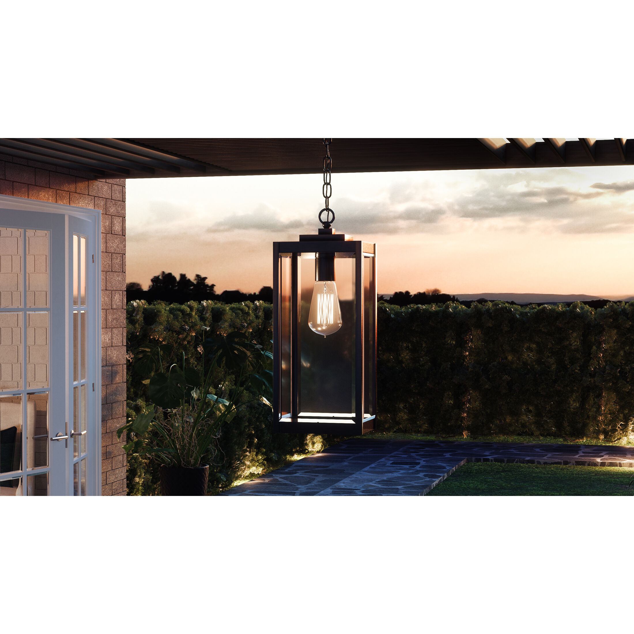 Westover 1 Light 7 inch Earth Black Outdoor Hanging Lantern