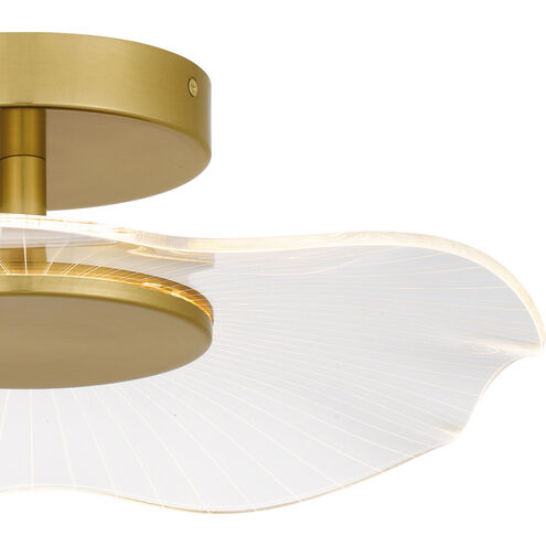 Ibis LED 17.5 inch Brushed Gold Semi-Flush Mount Ceiling Light, Large