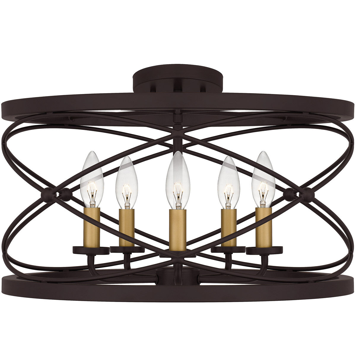 Potts 5 Light 19 inch Palladian Bronze Semi-Flush Mount Ceiling Light