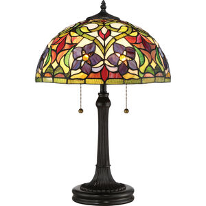 Violets 24 inch 75 watt Vintage Bronze Table Lamp Portable Light, Naturals 