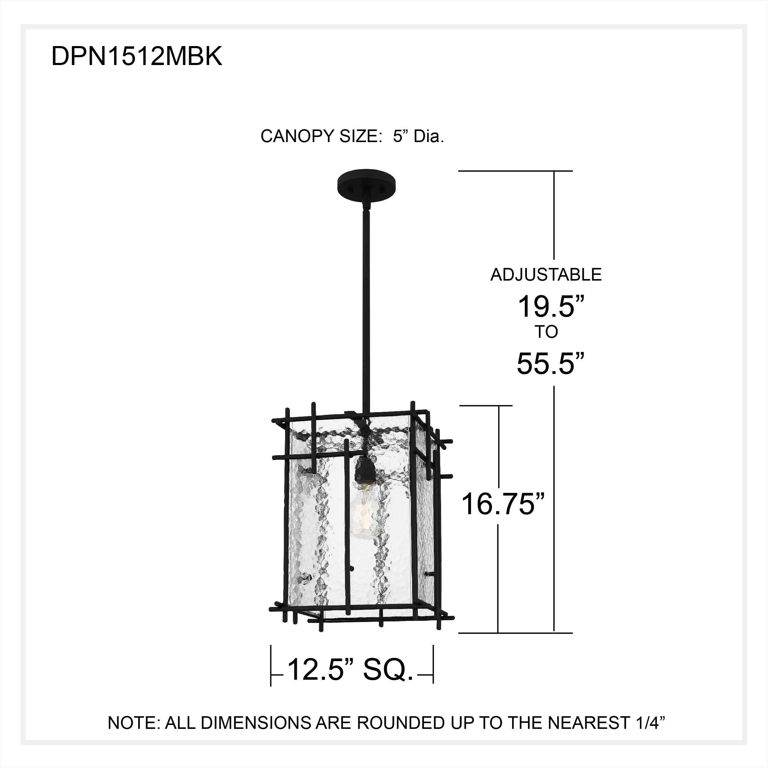 Daphne 1 Light 12.5 inch Matte Black Mini Pendant Ceiling Light