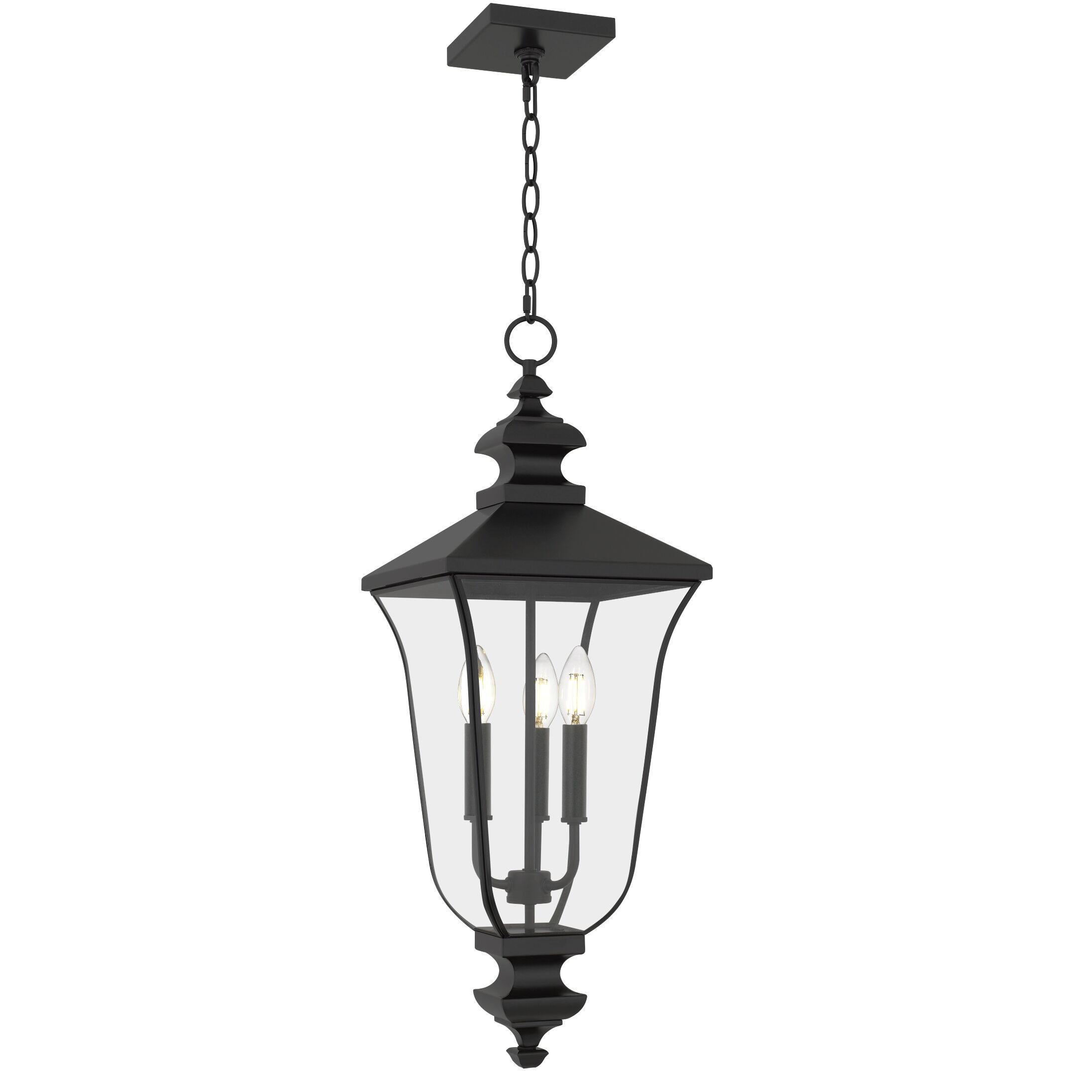 Farley 3 Light 9.75 inch Matte Black Outdoor Hanging Lantern