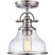 Grant 1 Light 8 inch Brushed Nickel Semi-Flush Mount Ceiling Light