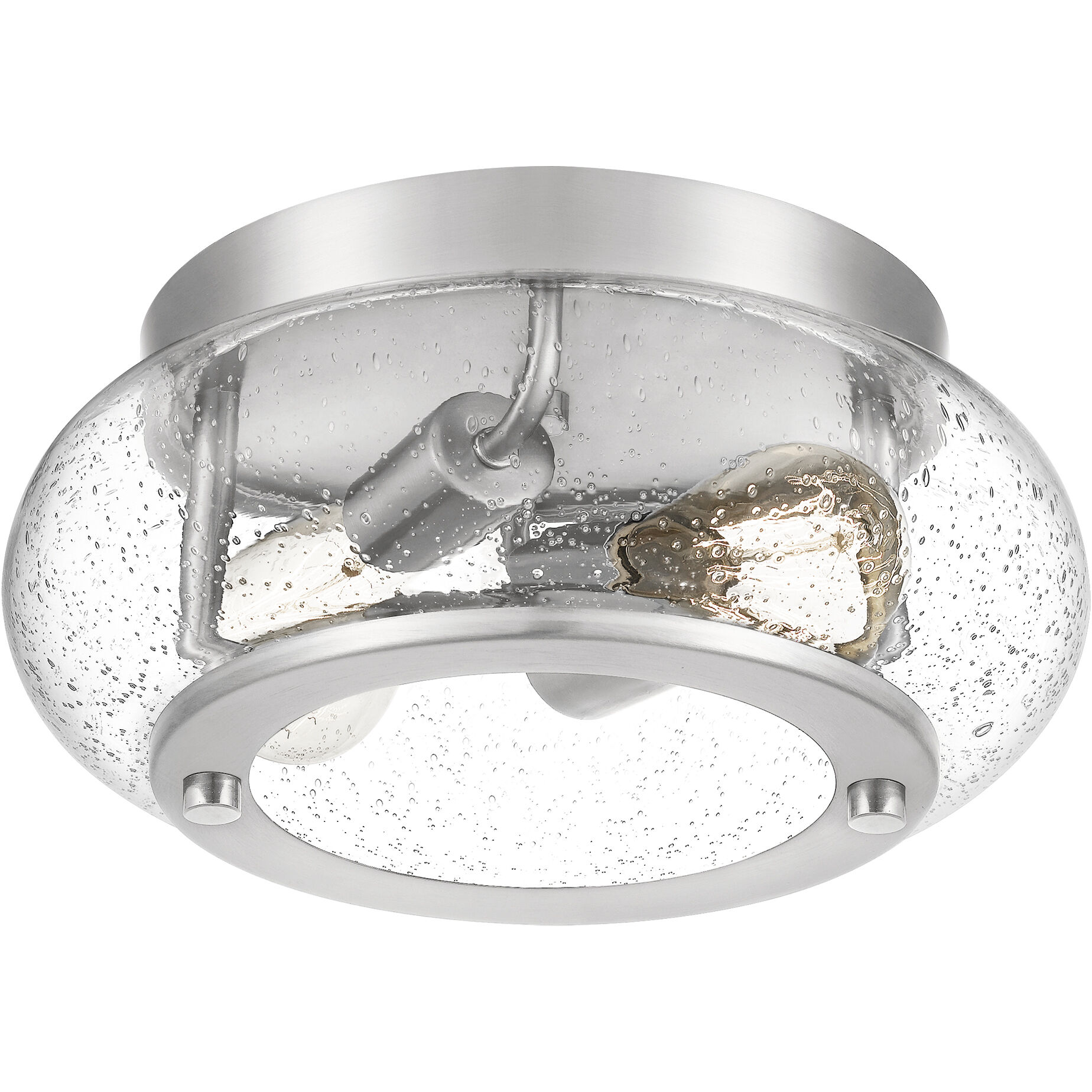 Trilogy 2 Light 12 inch Brushed Nickel Flush Mount Ceiling Light