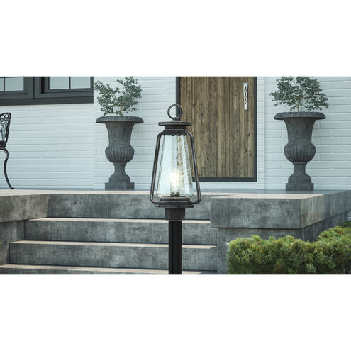 Sutton 1 Light 19 inch Speckled Black Outdoor Post Lantern, Large