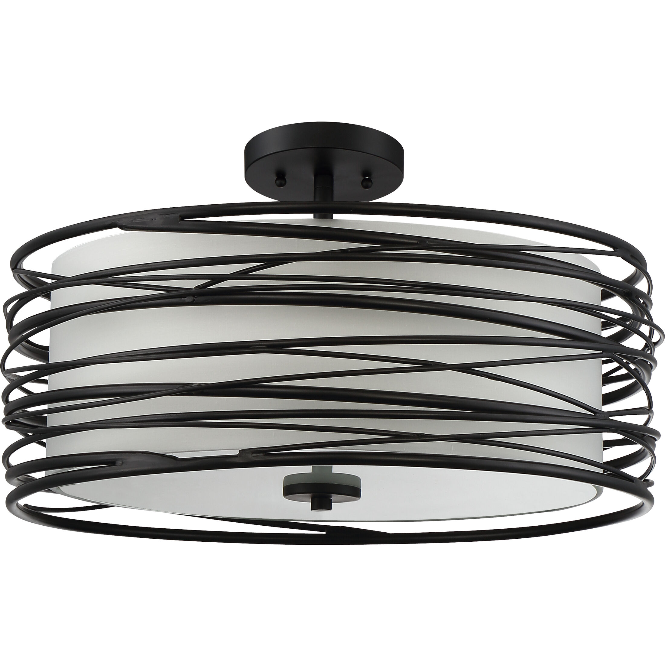 Spiral 3 Light 20 inch Mystic Black Pendant Ceiling Light