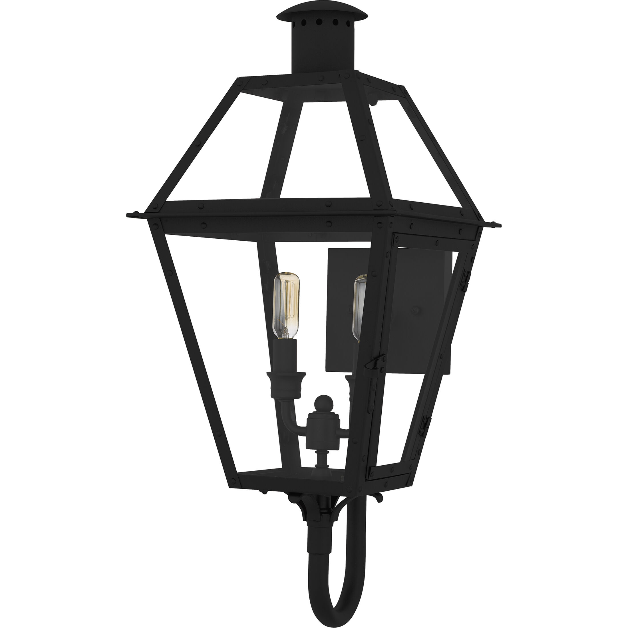 Rue De Royal 2 Light 23.5 inch Earth Black Outdoor Wall Lantern, Large