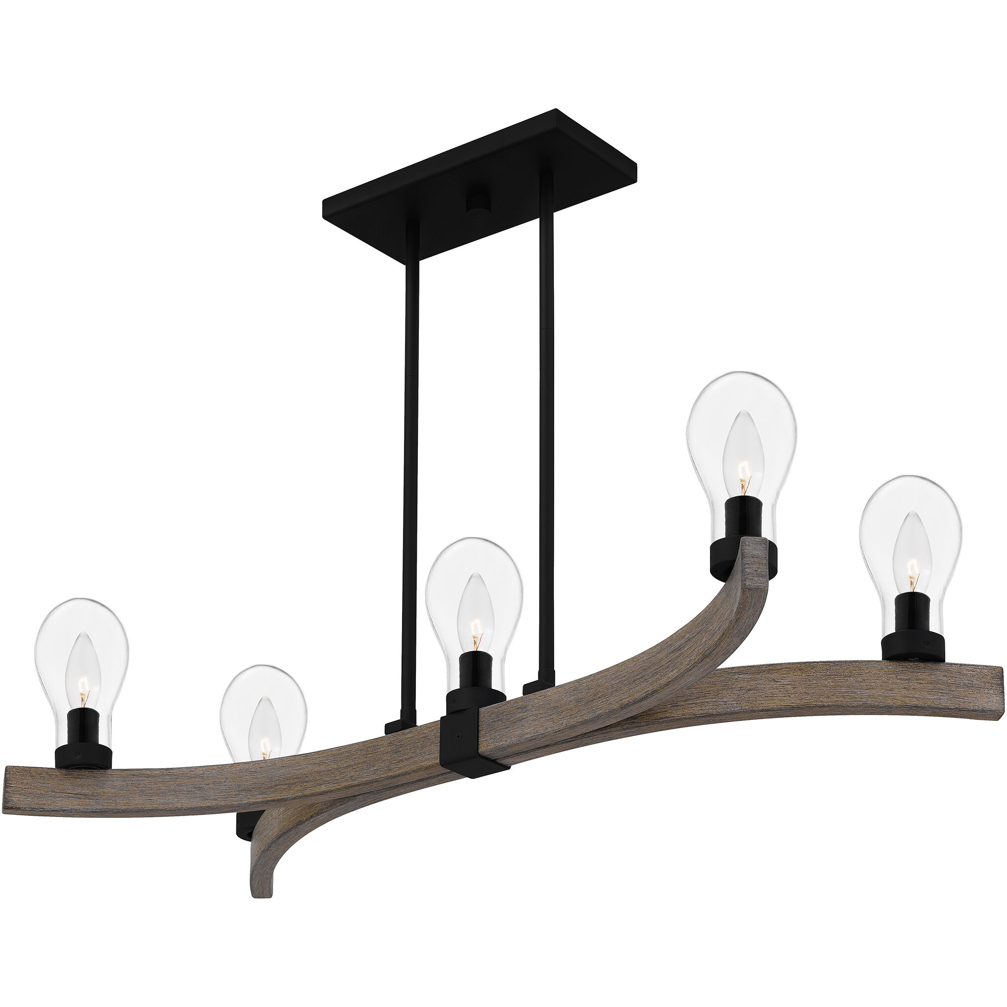 Ojai 5 Light 32 inch Matte Black Island Light Ceiling Light