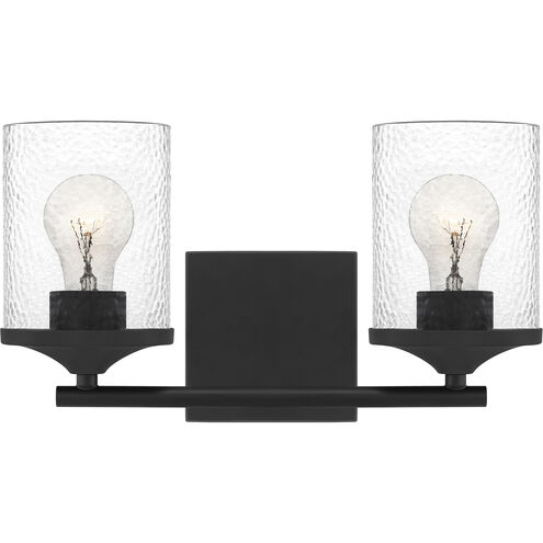 Abner 2 Light 14 inch Matte Black Bath Light Wall Light