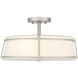 Sloane 3 Light 16 inch Brushed Nickel Semi-Flush Mount Ceiling Light