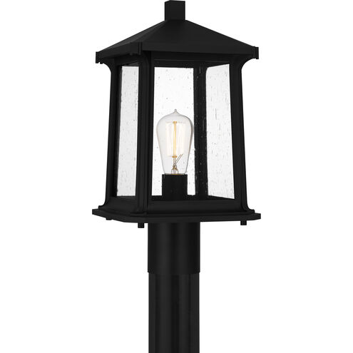 Satterfield 1 Light 17 inch Matte Black Outdoor Post Lantern