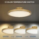 Donne LED 15.75 inch Brushed Gold Semi-Flush Mount Ceiling Light, Medium
