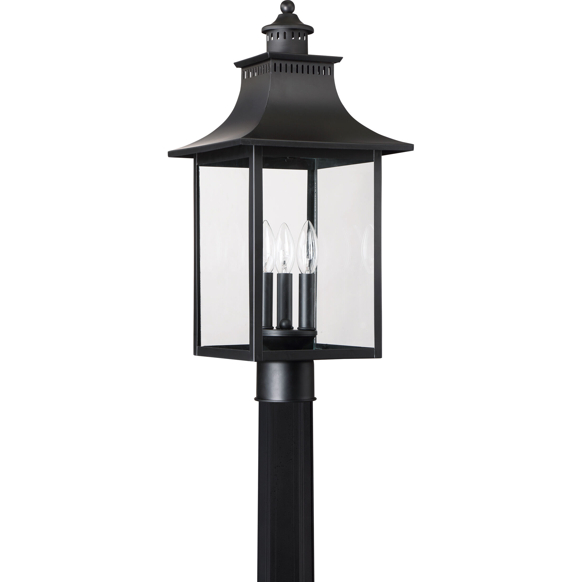 Chancellor 3 Light 22 inch Mystic Black Outdoor Post Lantern