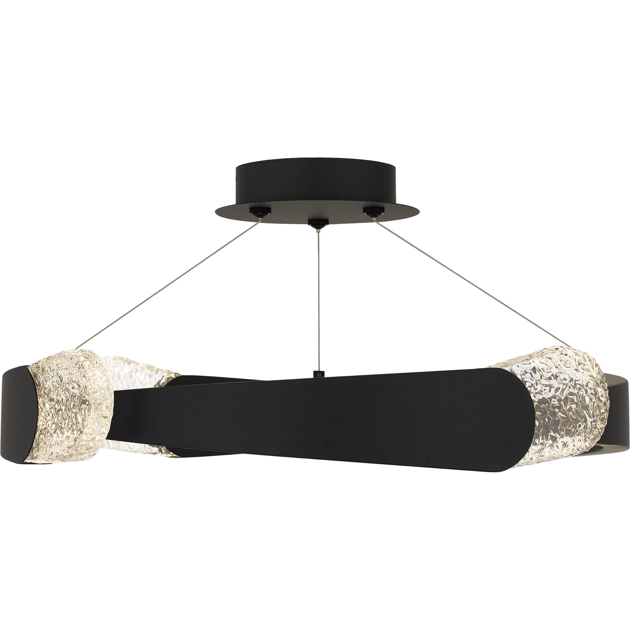 Saffron LED 24 inch Matte Black Semi-Flush Mount Ceiling Light, Extra Large