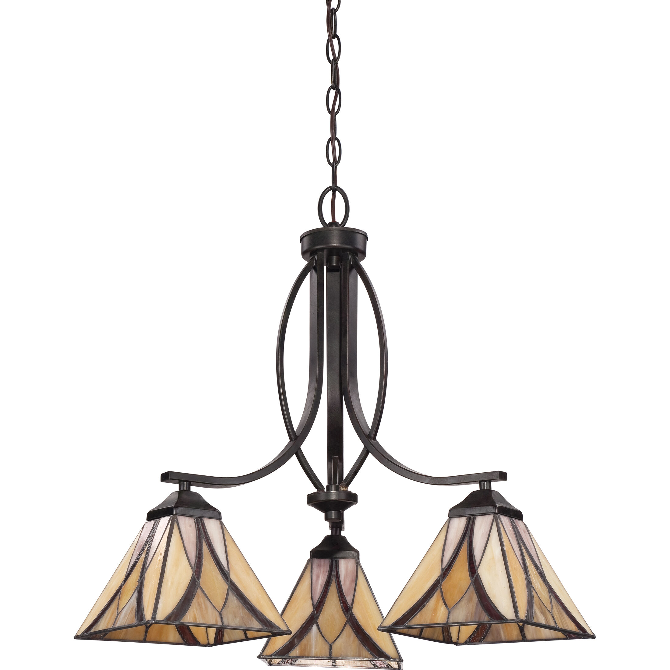 Asheville 3 Light 23 inch Valiant Bronze Dinette Chandelier Ceiling Light, Naturals
