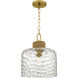 Baltic 1 Light 12 inch Brushed Gold Pendant Ceiling Light