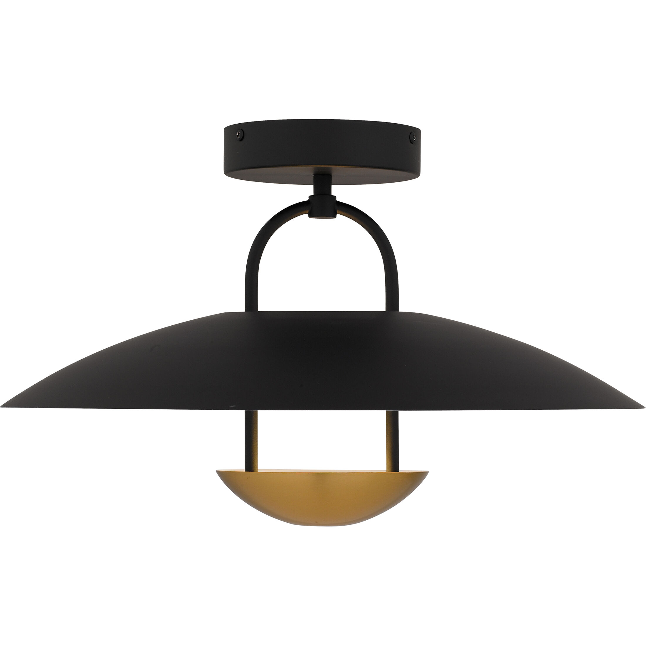 Bingham LED 18 inch Matte Black Semi-Flush Mount Ceiling Light, Large