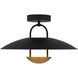Bingham LED 18 inch Matte Black Semi-Flush Mount Ceiling Light, Large