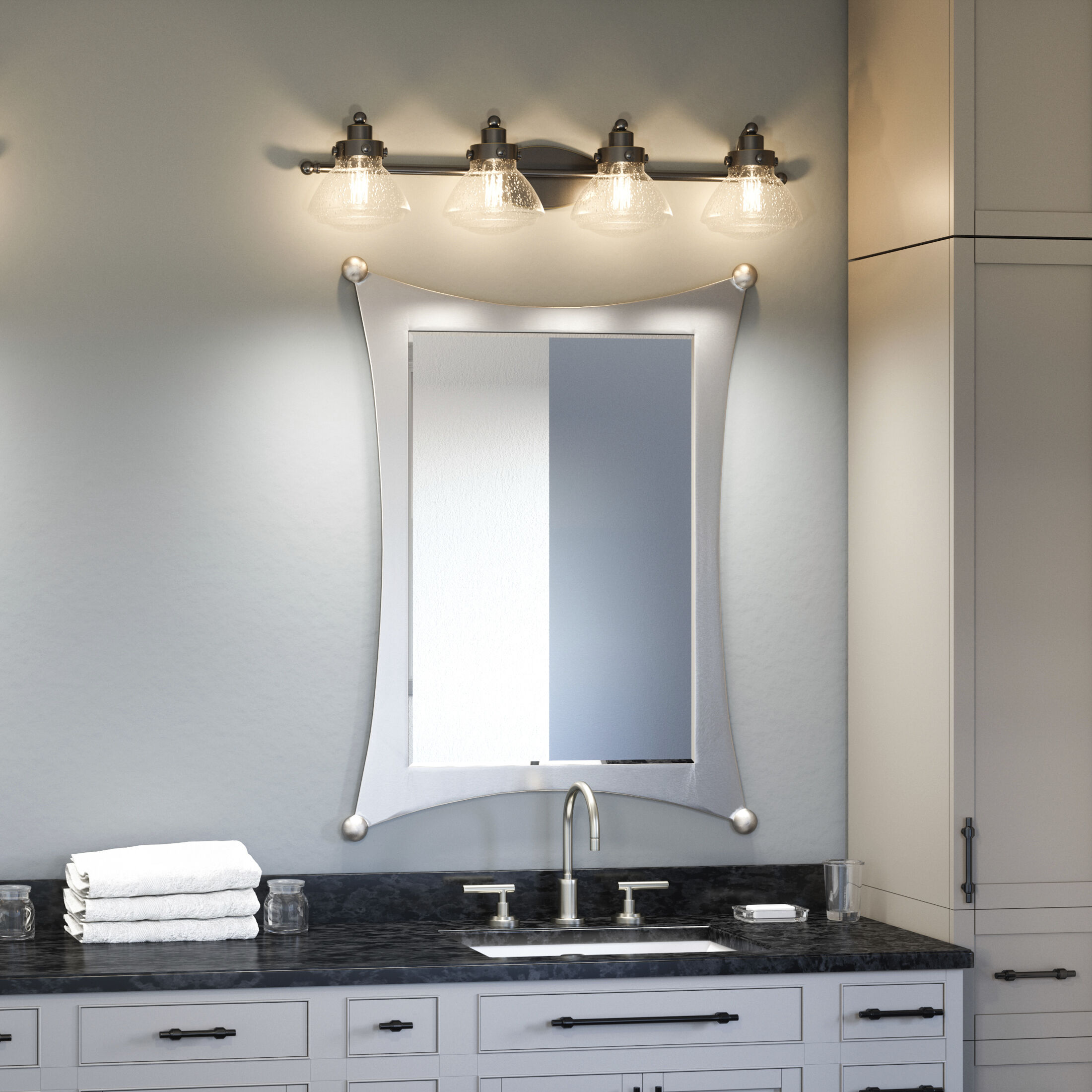 Scholar 4 Light 33.75 inch Palladian Bronze Bath Light Wall Light