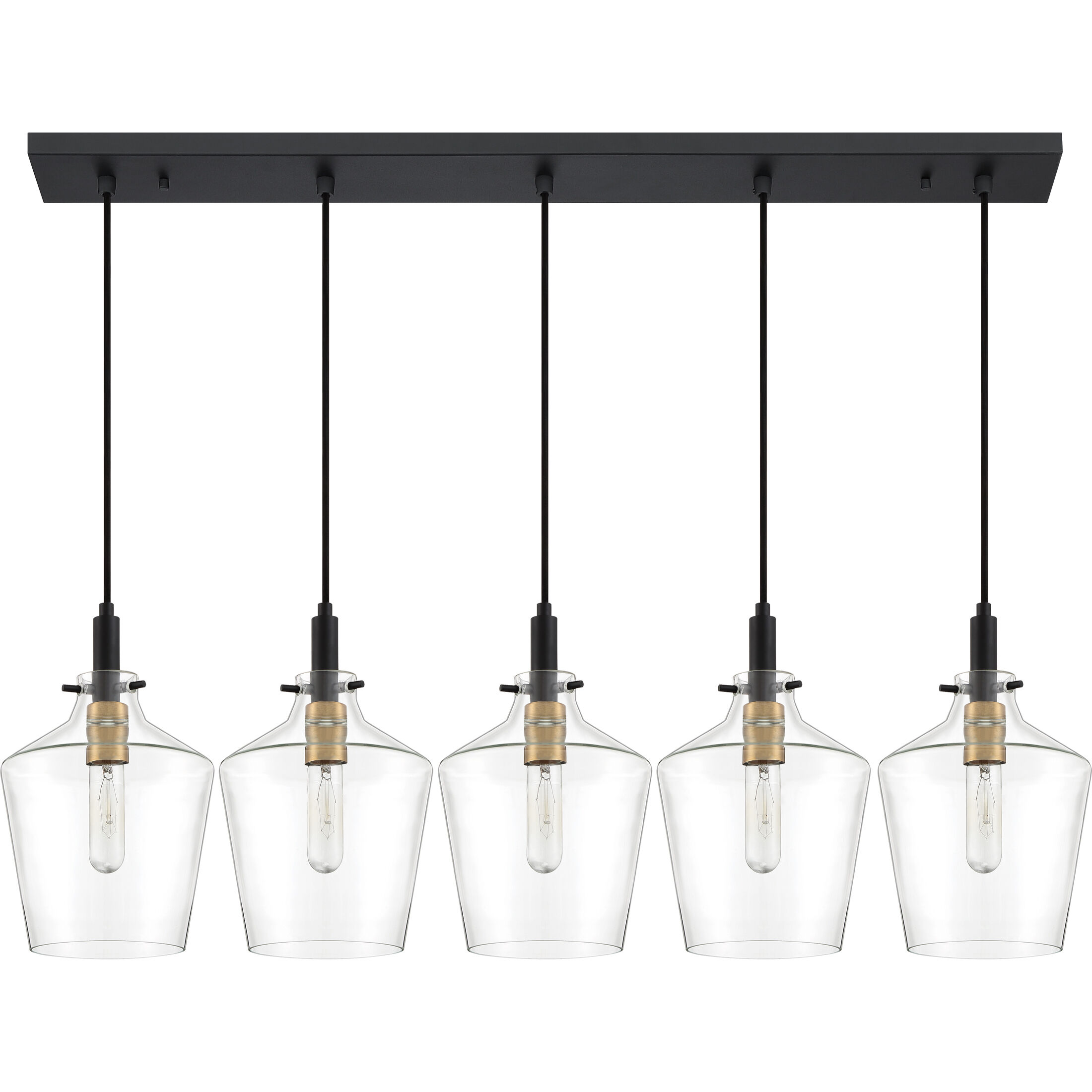 Quoizel JUN544EK June 5 Light 44 inch Earth Black Island Chandelier Ceiling  Light