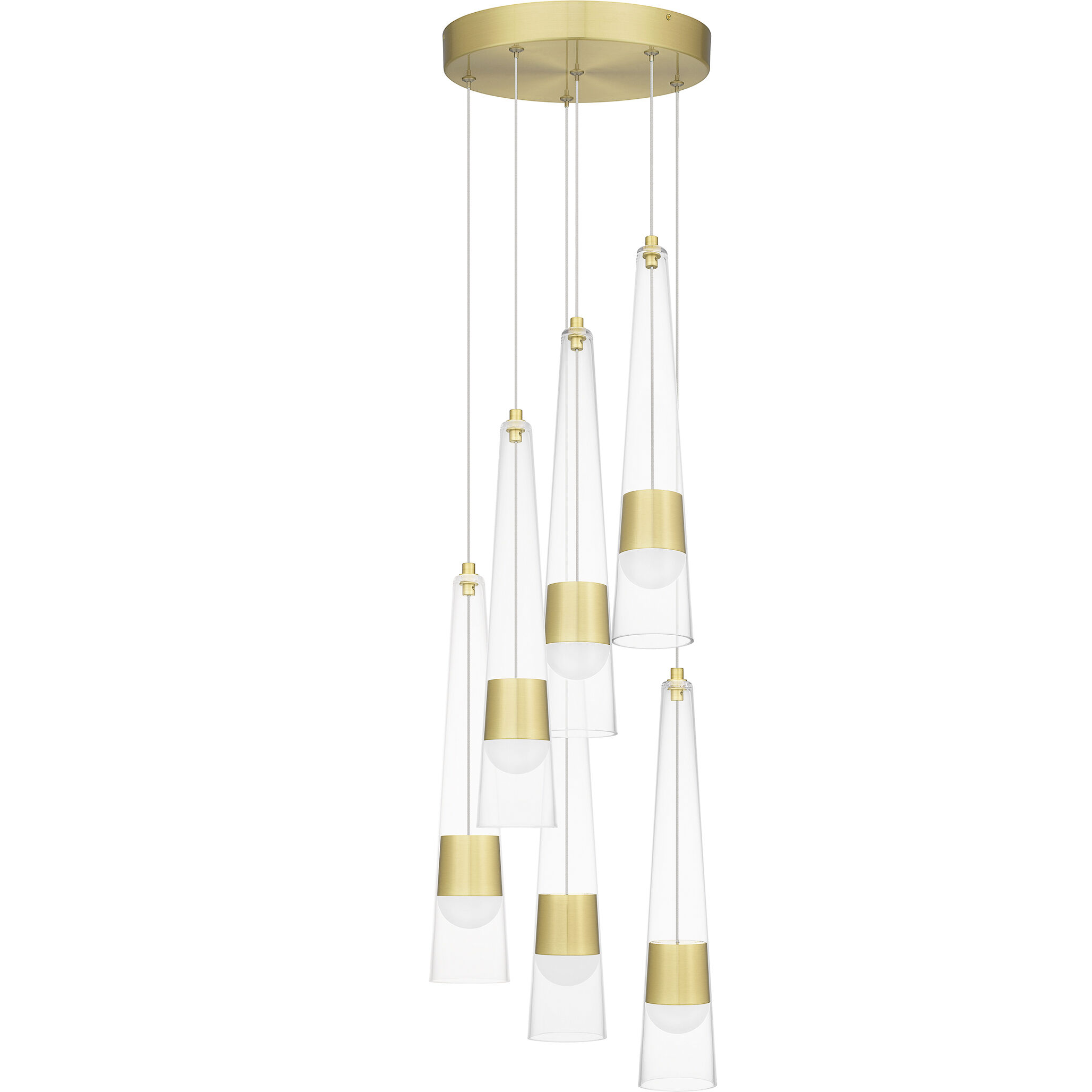 Zia 13 inch Satin Gold Pendant Ceiling Light