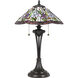 Tiffany 25 inch 75 watt Vintage Bronze Table Lamp Portable Light, Naturals
