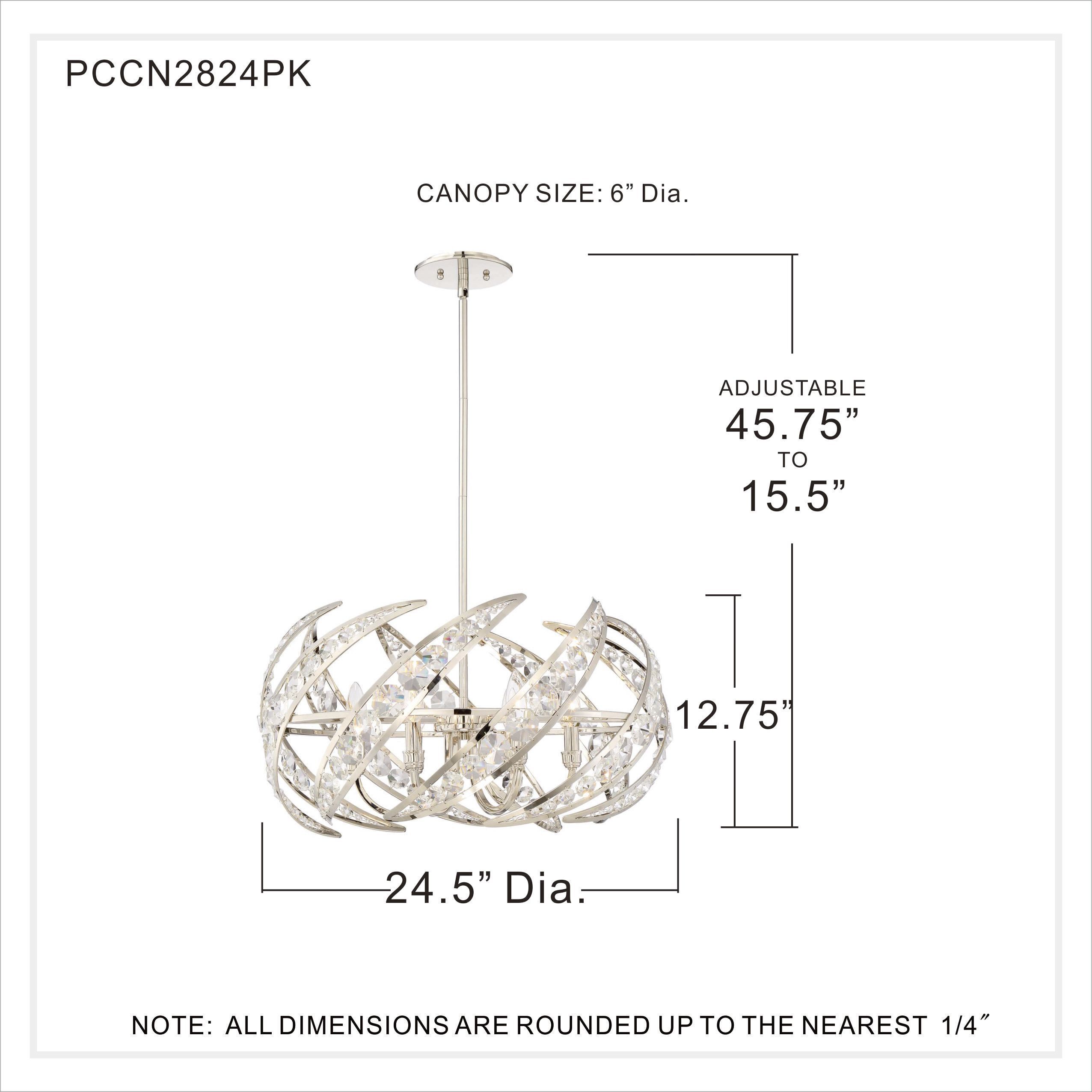 Quoizel PCCN2824PK Crescent 6 Light 25 inch Polished Nickel