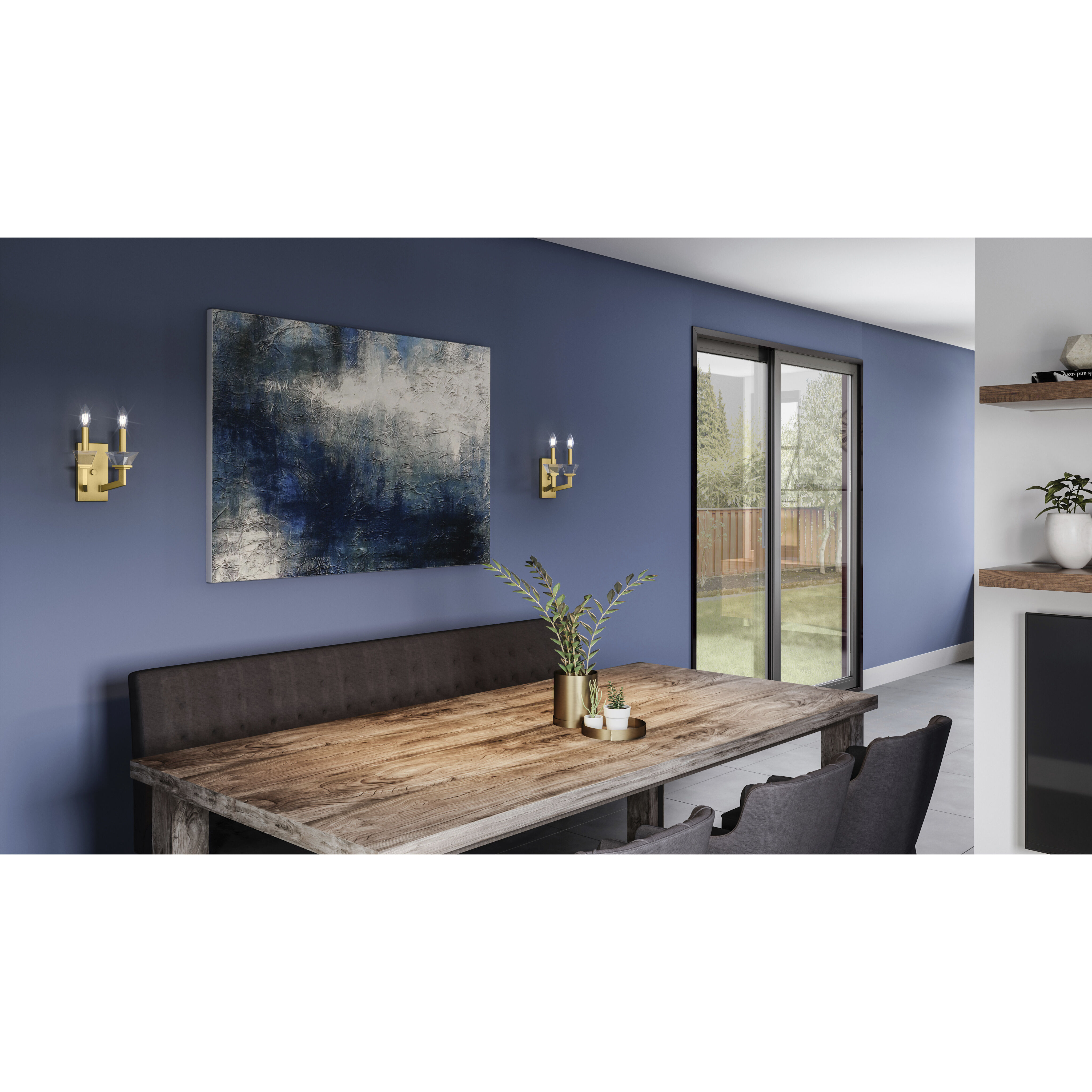 Lottie 2 Light 9 inch Aged Brass Wall Sconce Wall Light, Small