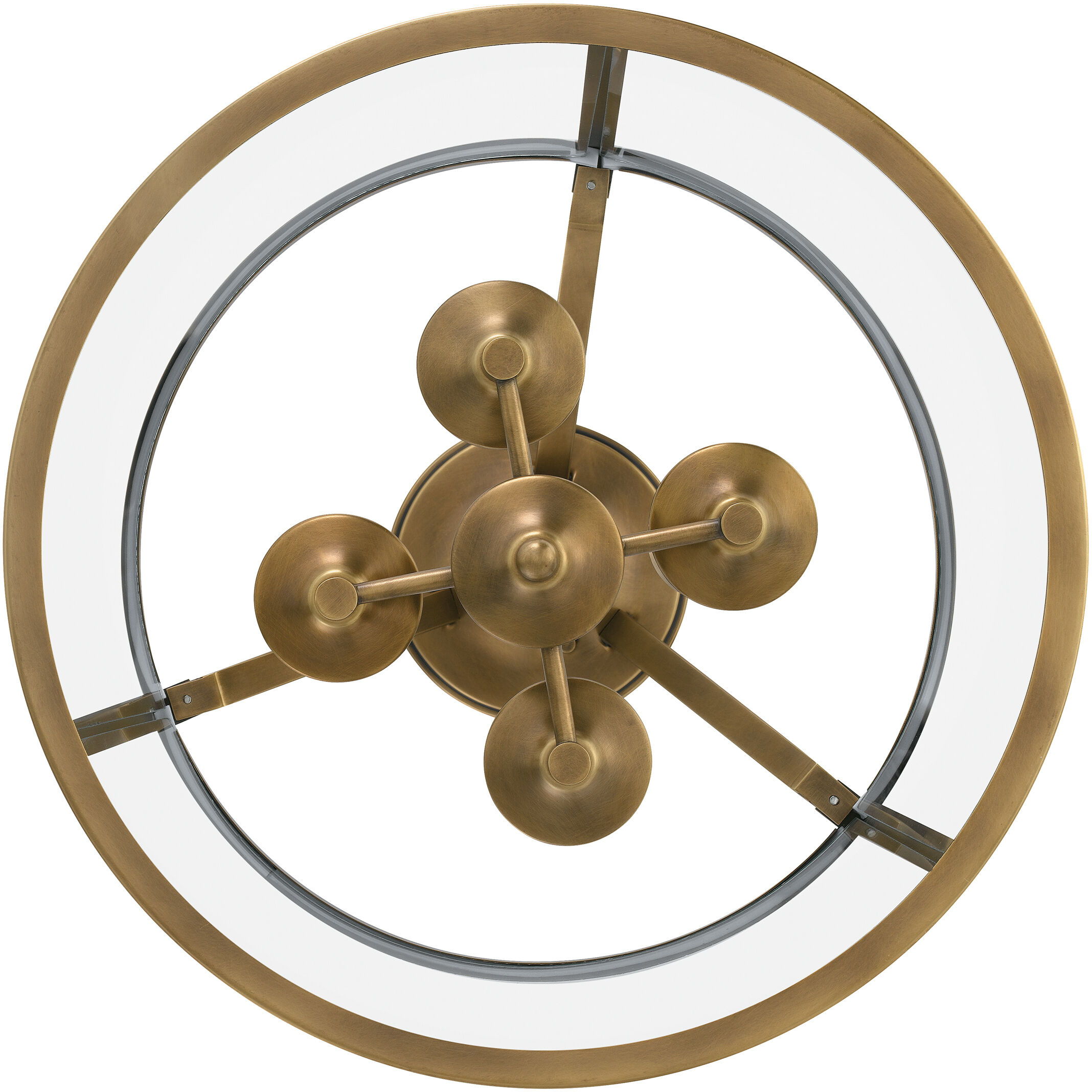 Barlow 4 Light 16 inch Weathered Brass Semi-Flush Mount Ceiling Light