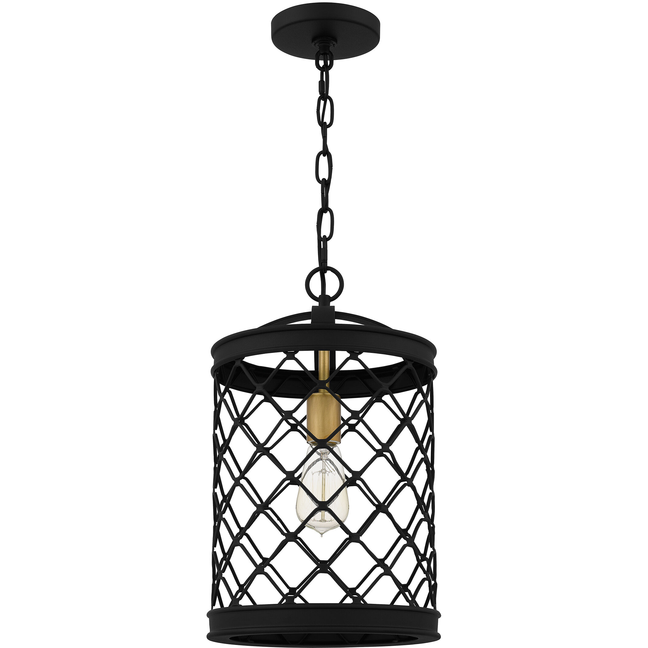 Calais 1 Light 10 inch Earth Black Mini Pendant Ceiling Light, Small