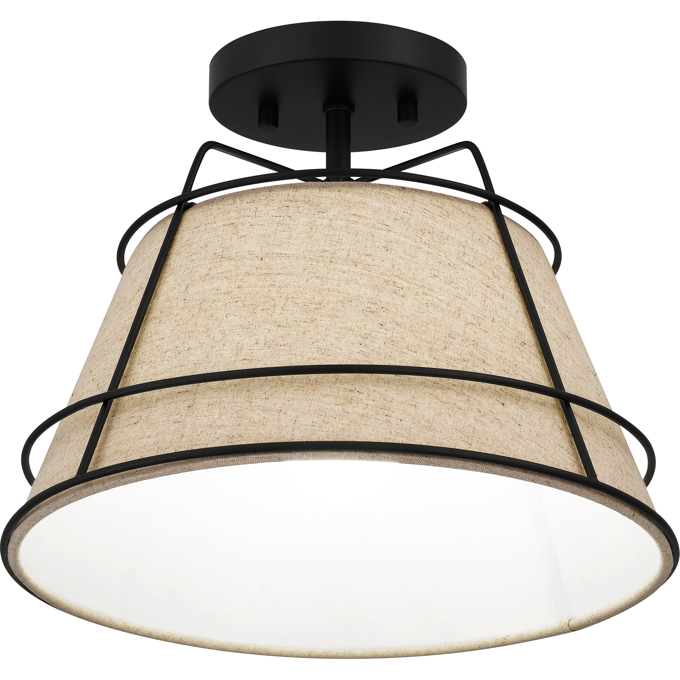 Burbidge 1 Light 13 inch Matte Black Semi-Flush Mount Ceiling Light