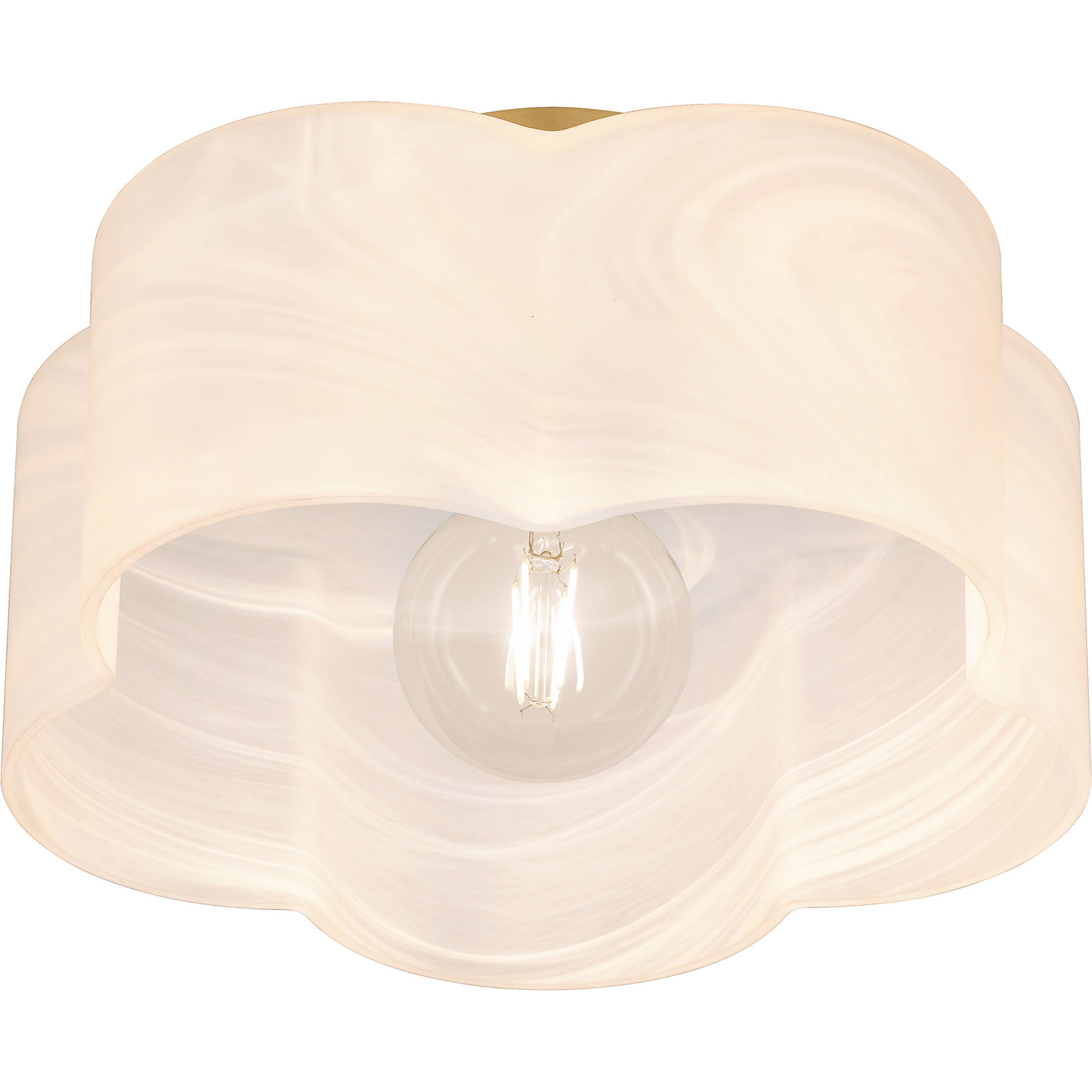 Lilly 1 Light 14 inch Brushed Weathered Brass Semi-Flush Mount Ceiling Light, Medium