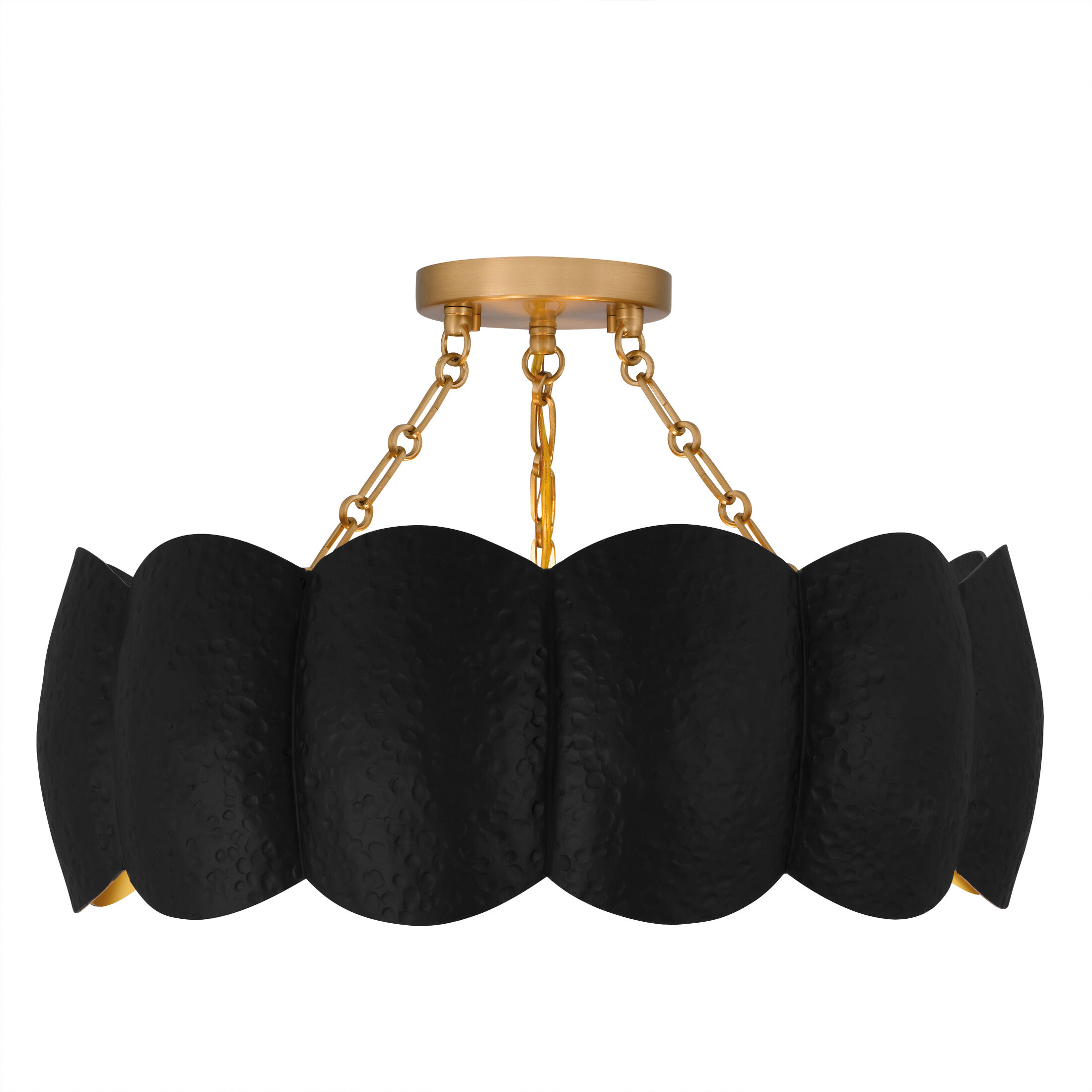 Santana 4 Light 19.25 inch Matte Black Semi-Flush Mount Ceiling Light, Large