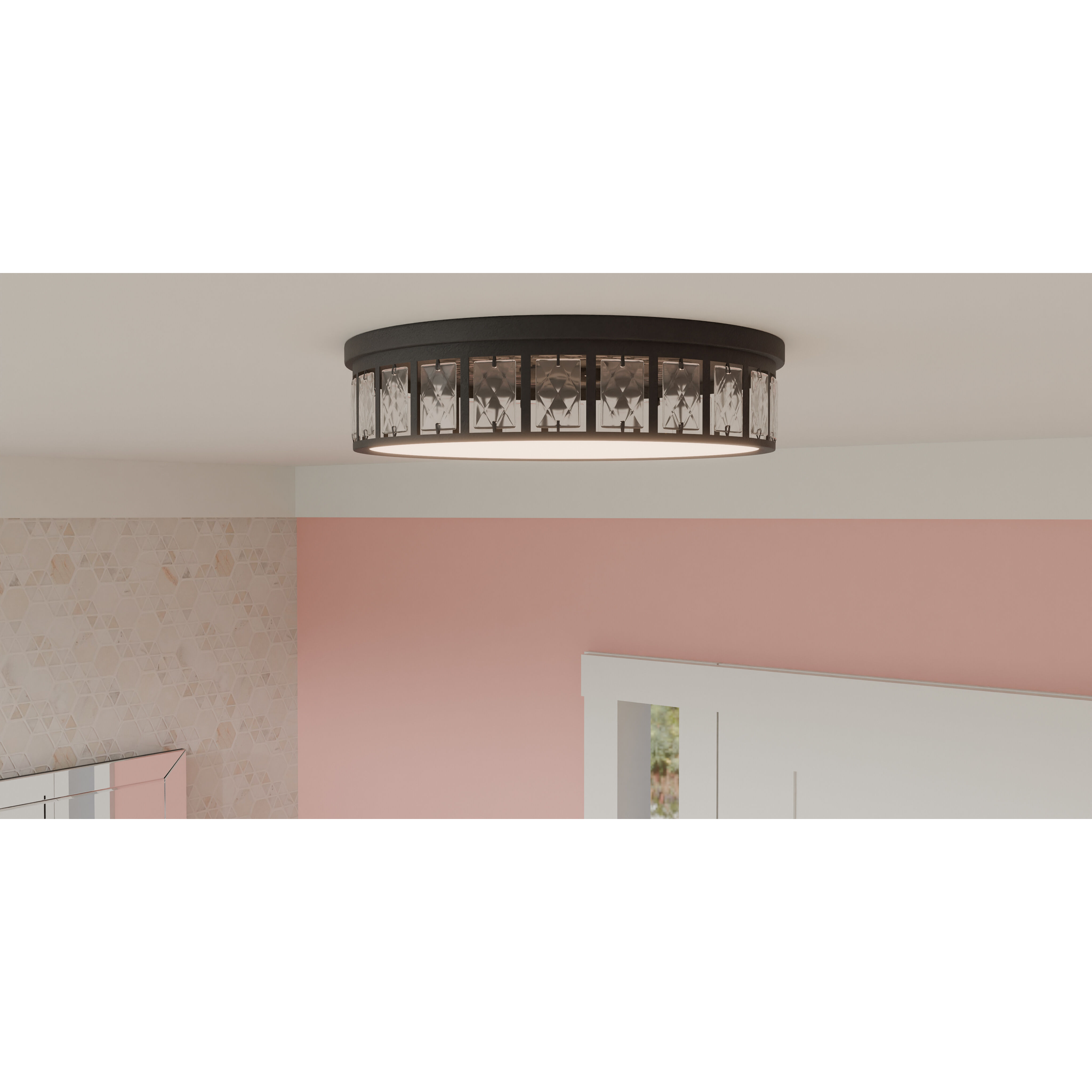 Gibson LED 14.75 inch Matte Black Flush Mount Ceiling Light Gibson LED 14.75 inch Matte Black Flush Mount Ceiling Light