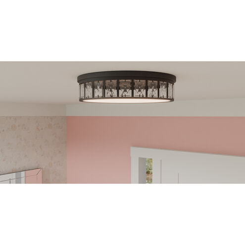 Gibson LED 14.75 inch Matte Black Flush Mount Ceiling Light, Medium