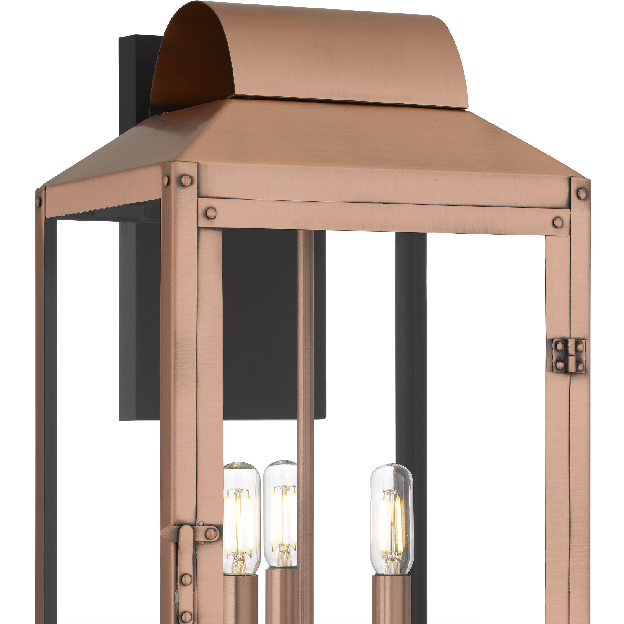 Beryn 3 Light 19 inch Aged Copper Outdoor Wall Lantern
