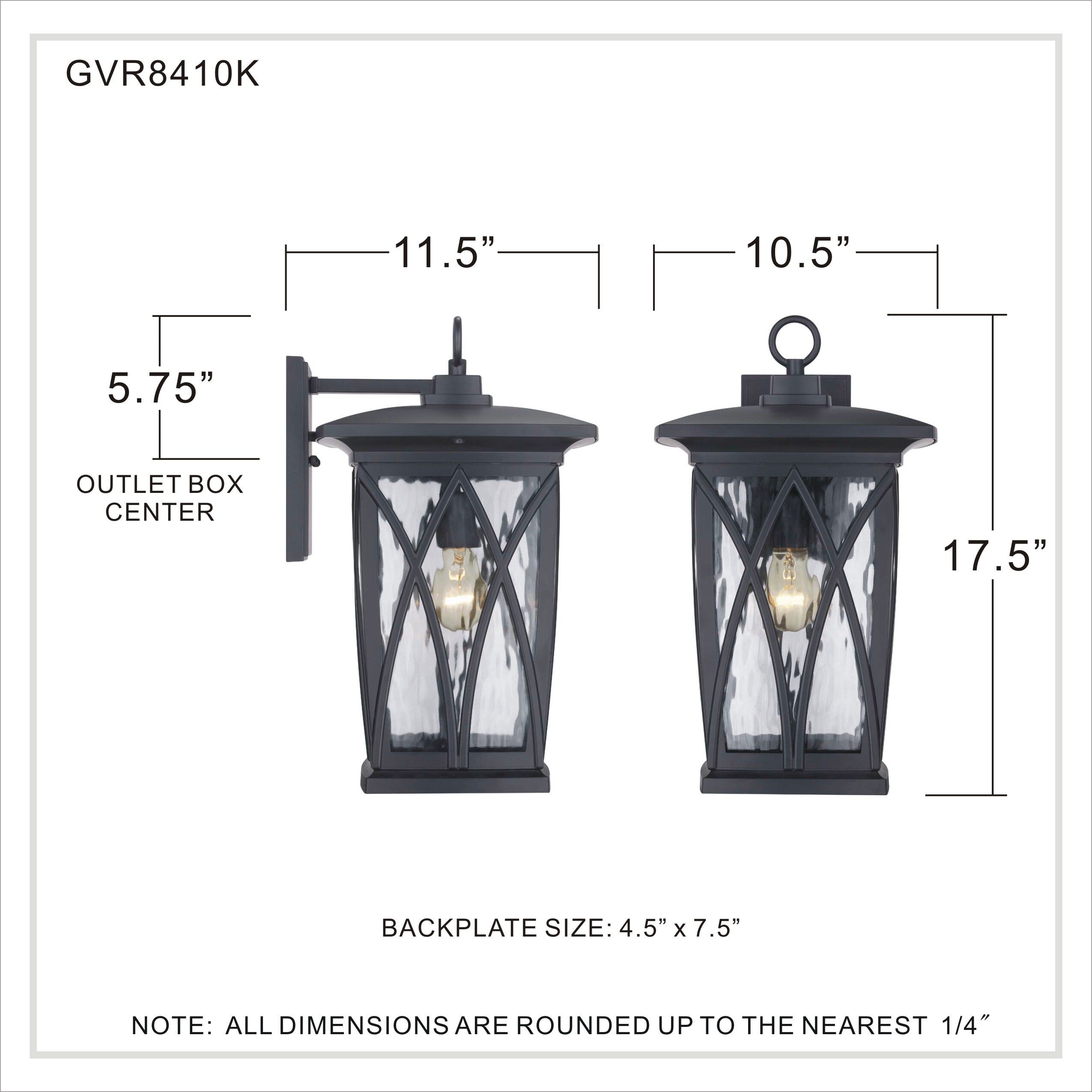 Quoizel GVR8410K Grover 1 Light 18 inch Mystic Black Outdoor