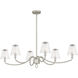 McKinney 6 Light 44 inch Brushed Nickel Linear Chandelier Ceiling Light, Medium