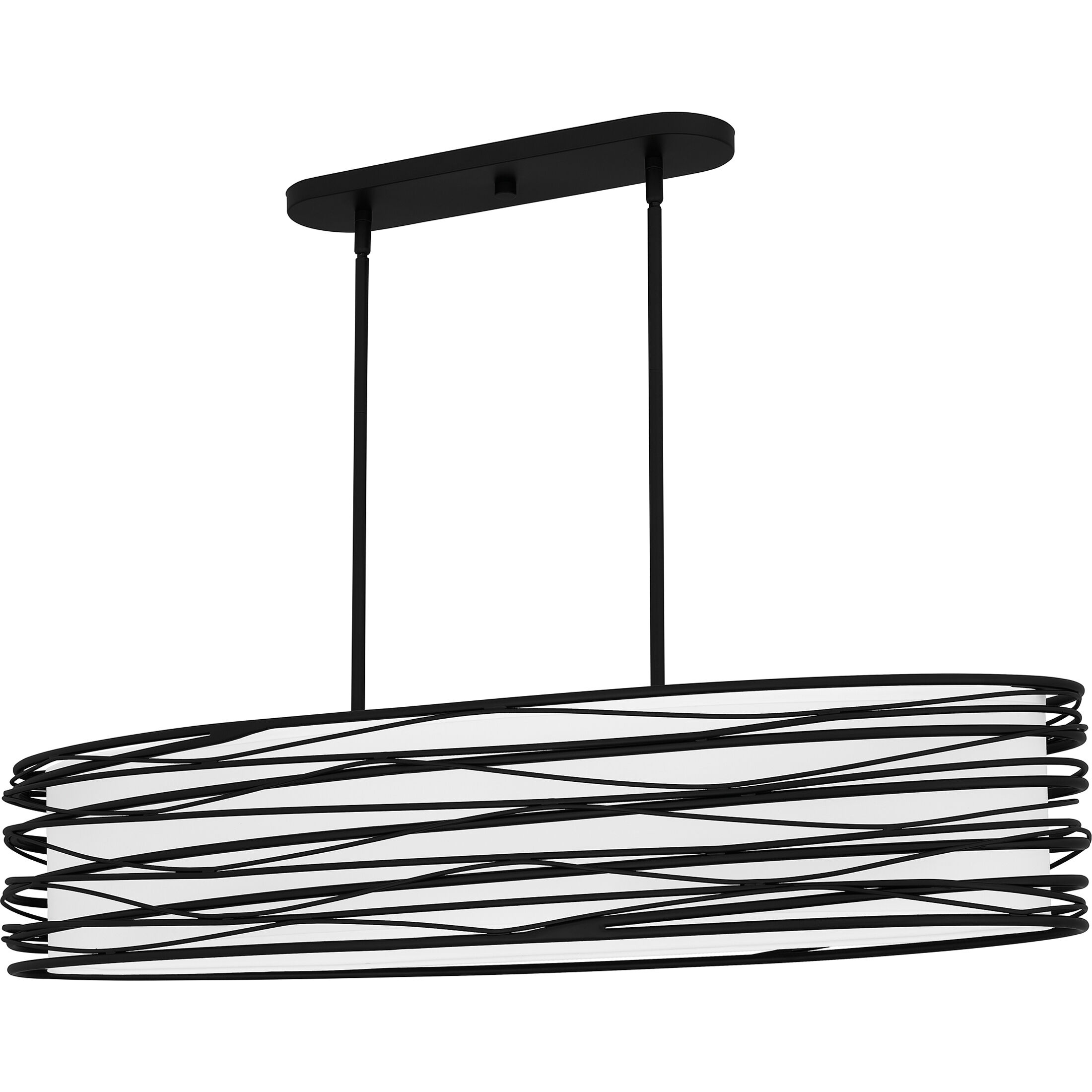 Spiral 5 Light 42 inch Mystic Black Island Light Ceiling Light, Medium